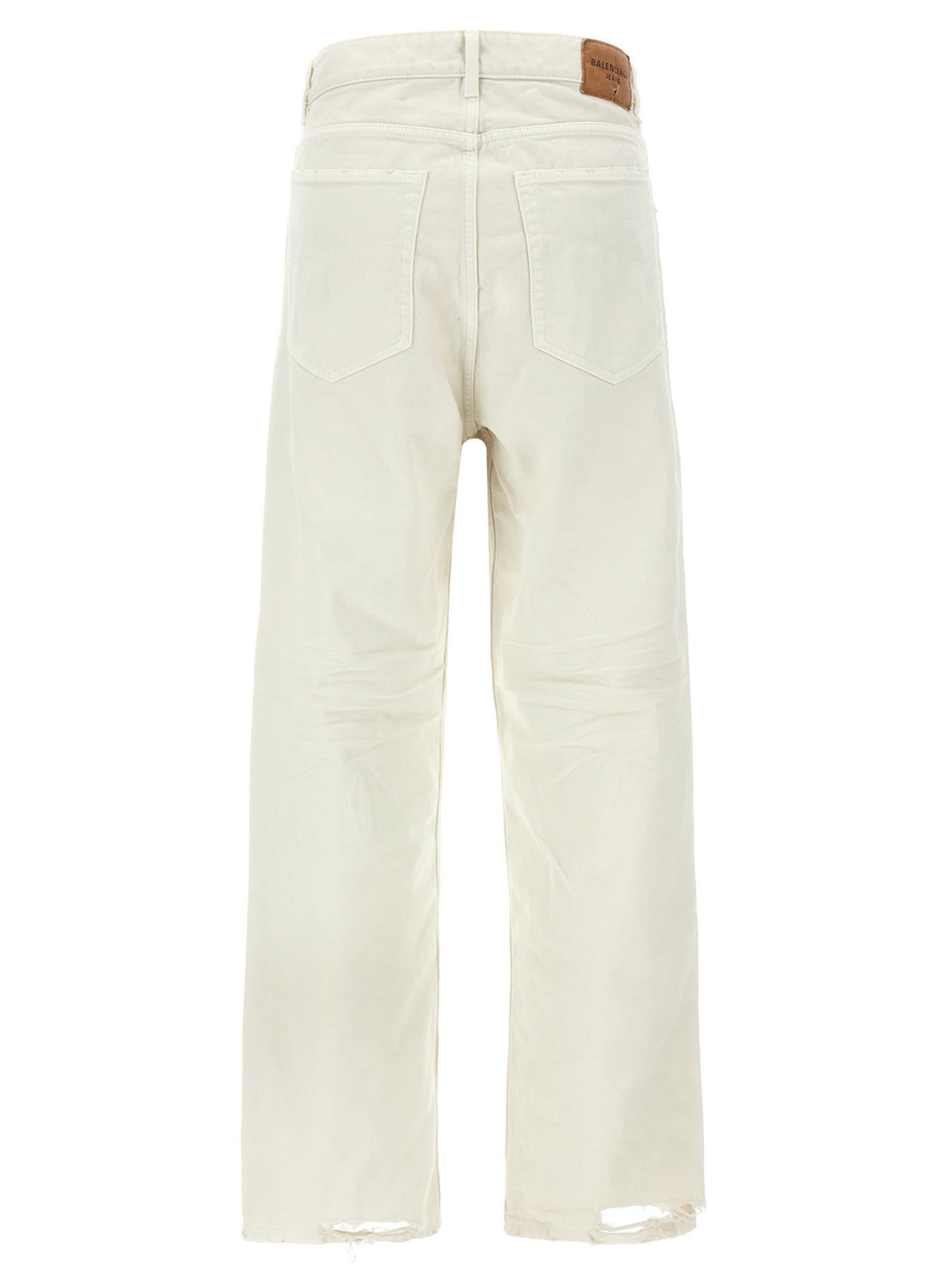 Balenciaga White Cotton Vintage-Inspired Wide-Leg Jeans