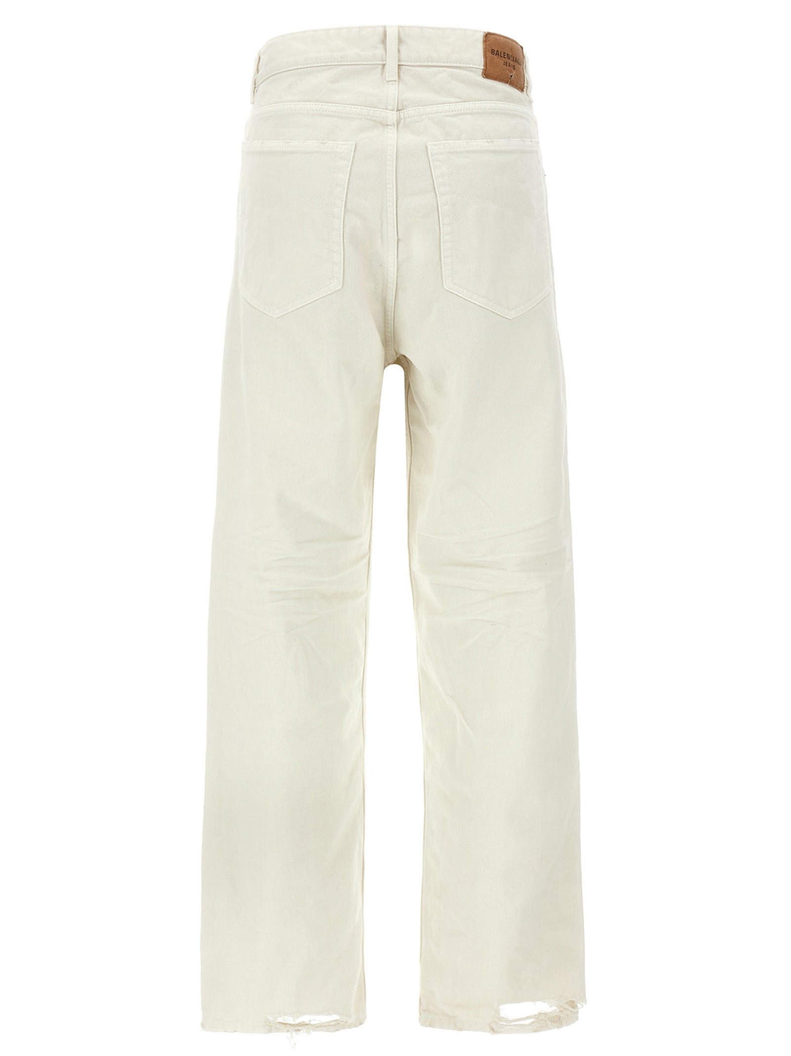Balenciaga White Cotton Vintage-Inspired Wide-Leg Jeans