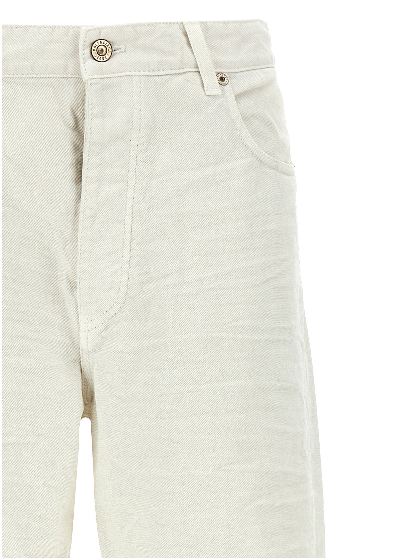 Balenciaga White Cotton Vintage-Inspired Wide-Leg Jeans