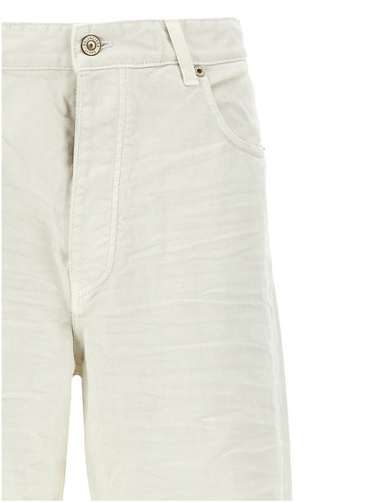 Balenciaga White Cotton Vintage-Inspired Wide-Leg Jeans