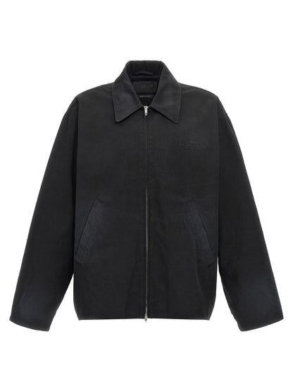 Balenciaga Black Canvas Cotton Full-Length Jacket