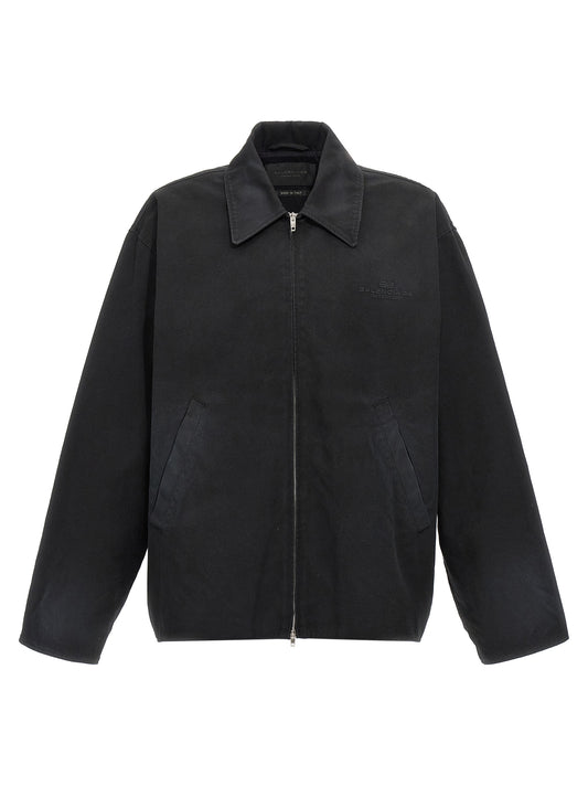 Balenciaga Black Canvas Cotton Full-Length Jacket