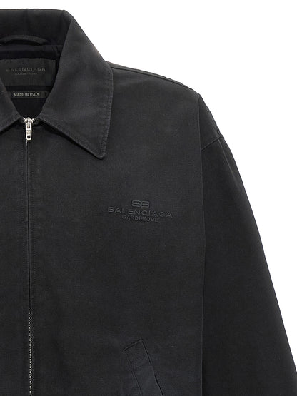 Balenciaga Black Canvas Cotton Full-Length Jacket