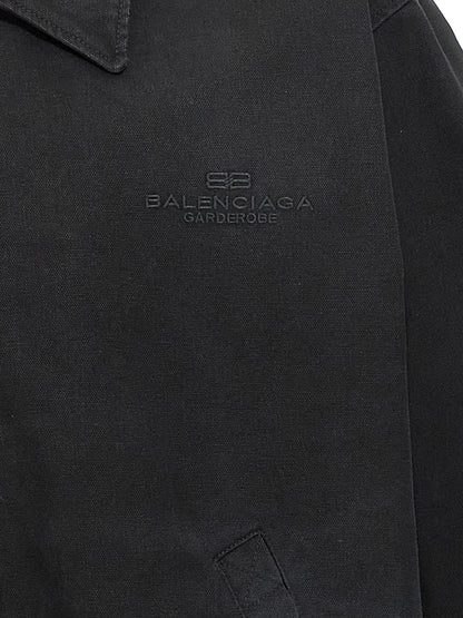 Balenciaga Black Canvas Cotton Full-Length Jacket