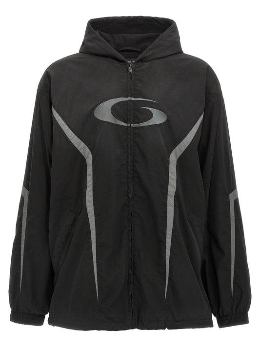 Balenciaga Tracksuit Loop Sports Icon Jacket - Black Polyester