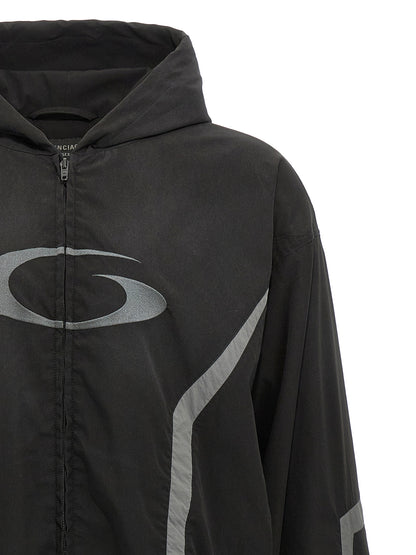 Balenciaga Tracksuit Loop Sports Icon Jacket - Black Polyester