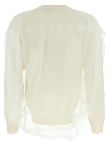 Comme Des Garçons White Wool Cardigan