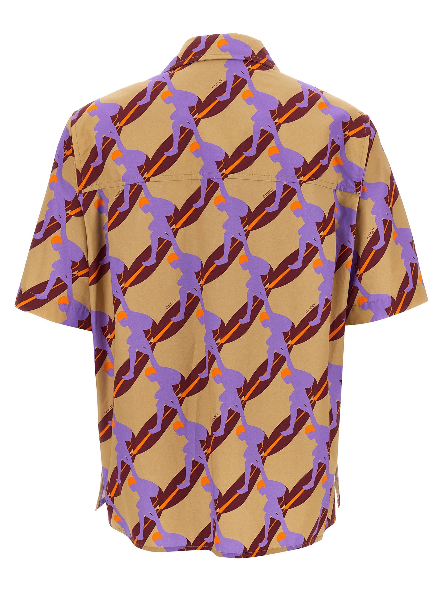 Gucci Multicolor Twisted Surf Print Cotton Blouse