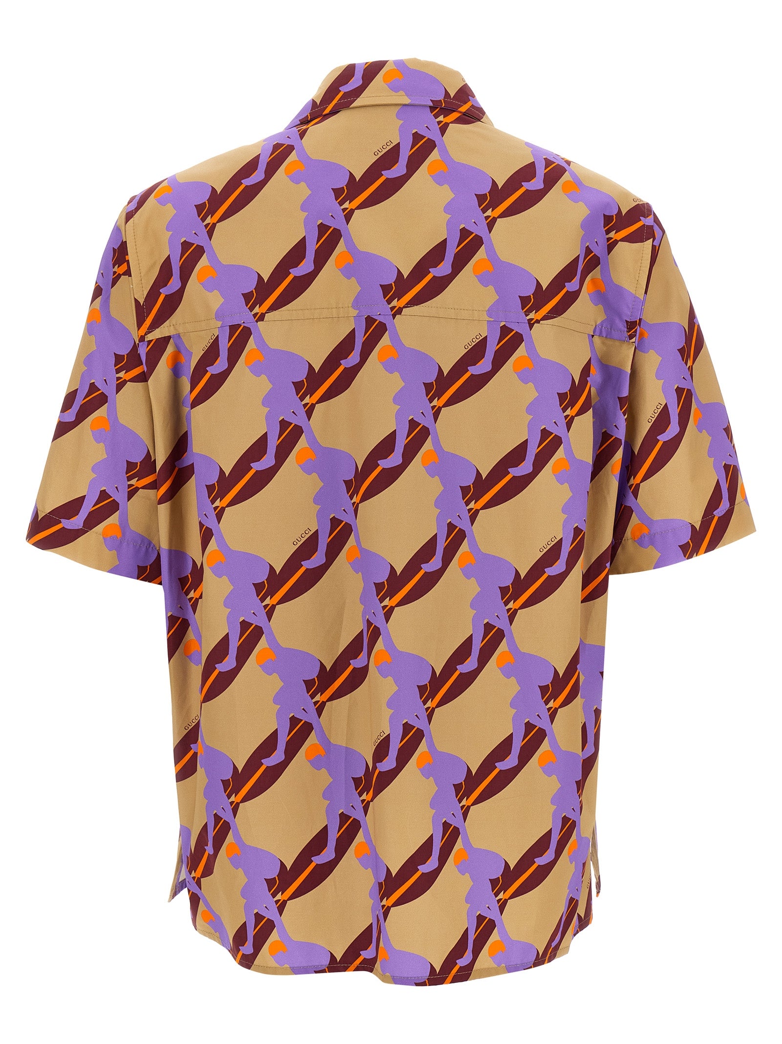 Gucci Multicolor Twisted Surf Print Cotton Blouse