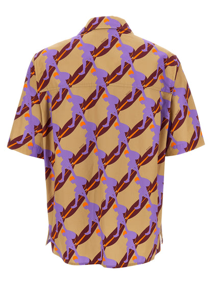Gucci Multicolor Twisted Surf Print Cotton Blouse