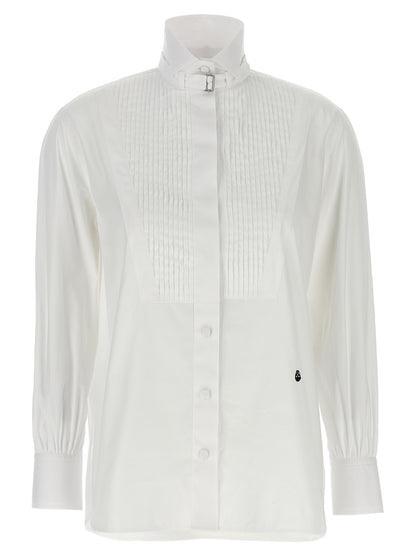 Alexander McQueen Tuxedo Cotton Poplin Shirt in White