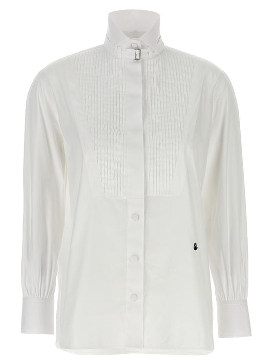 Alexander McQueen Tuxedo Cotton Poplin Shirt in White
