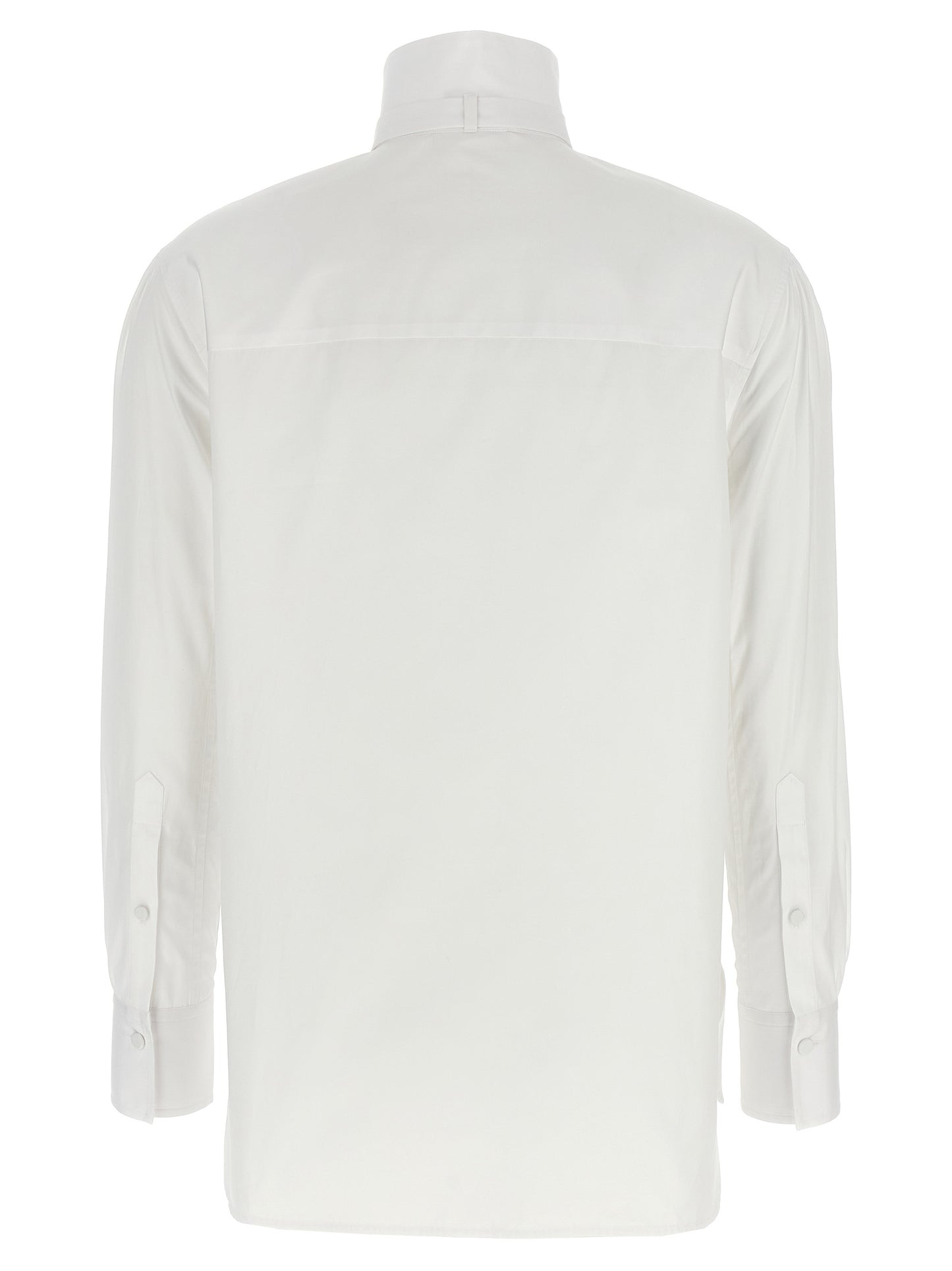 Alexander McQueen Tuxedo Cotton Poplin Shirt in White
