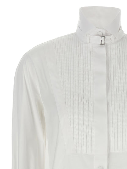 Alexander McQueen Tuxedo Cotton Poplin Shirt in White
