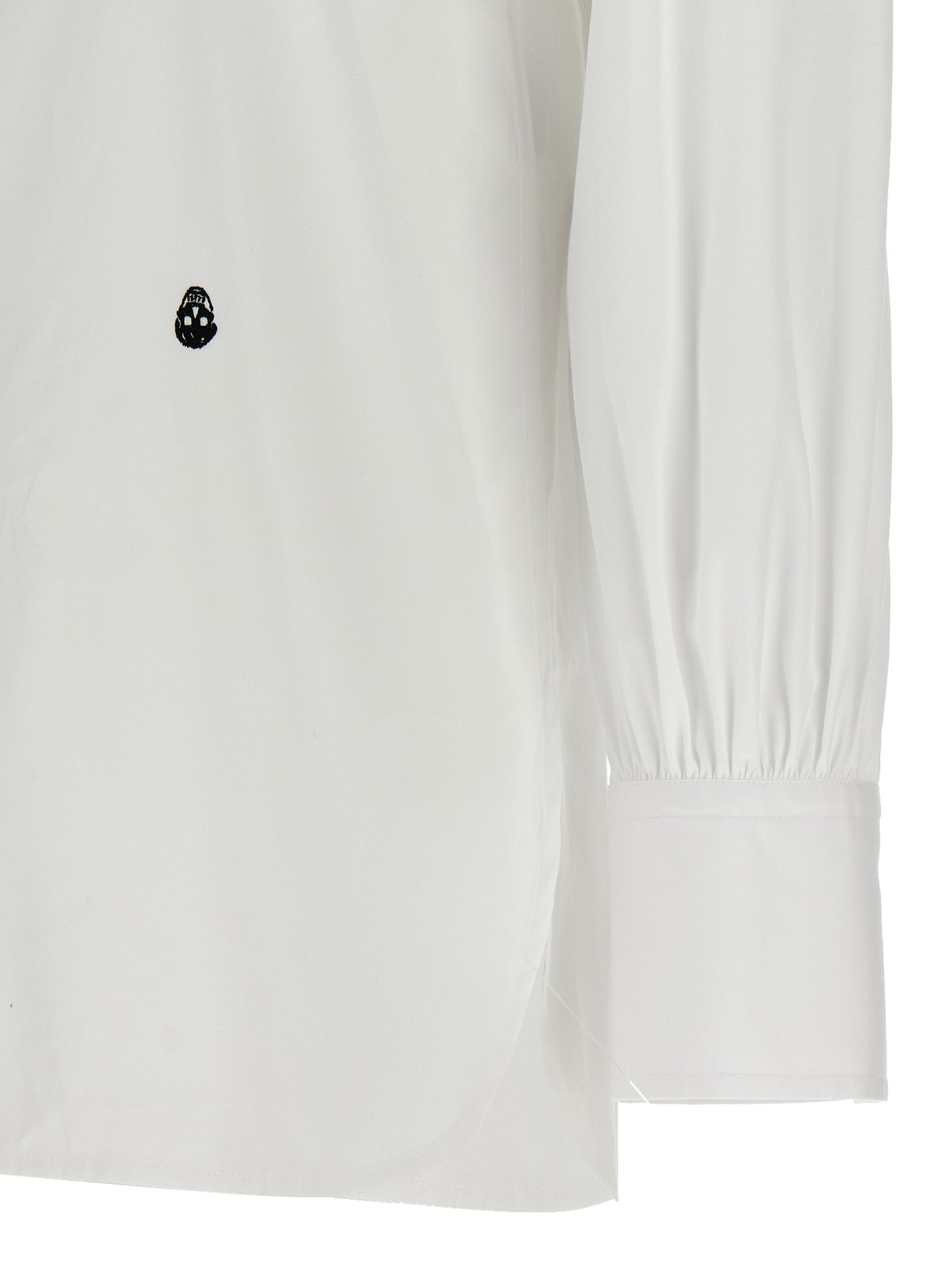 Alexander McQueen Tuxedo Cotton Poplin Shirt in White