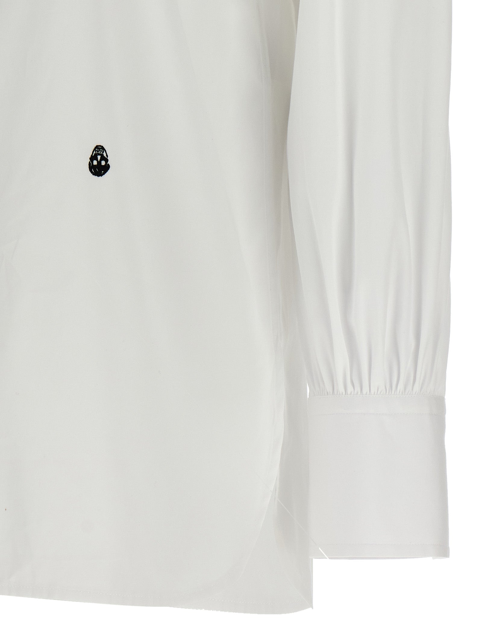 Alexander McQueen Tuxedo Cotton Poplin Shirt in White