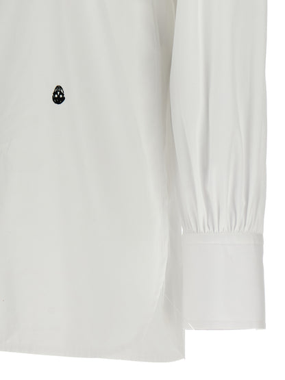Alexander McQueen Tuxedo Cotton Poplin Shirt in White