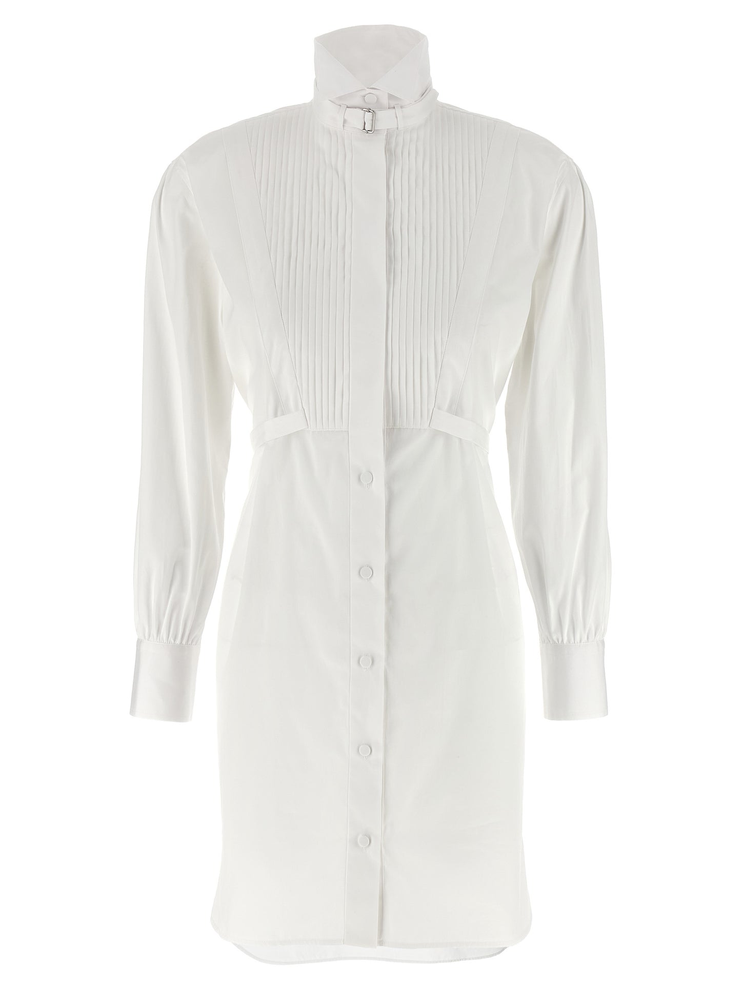 Alexander McQueen White Cotton Chemisier Midi Dress