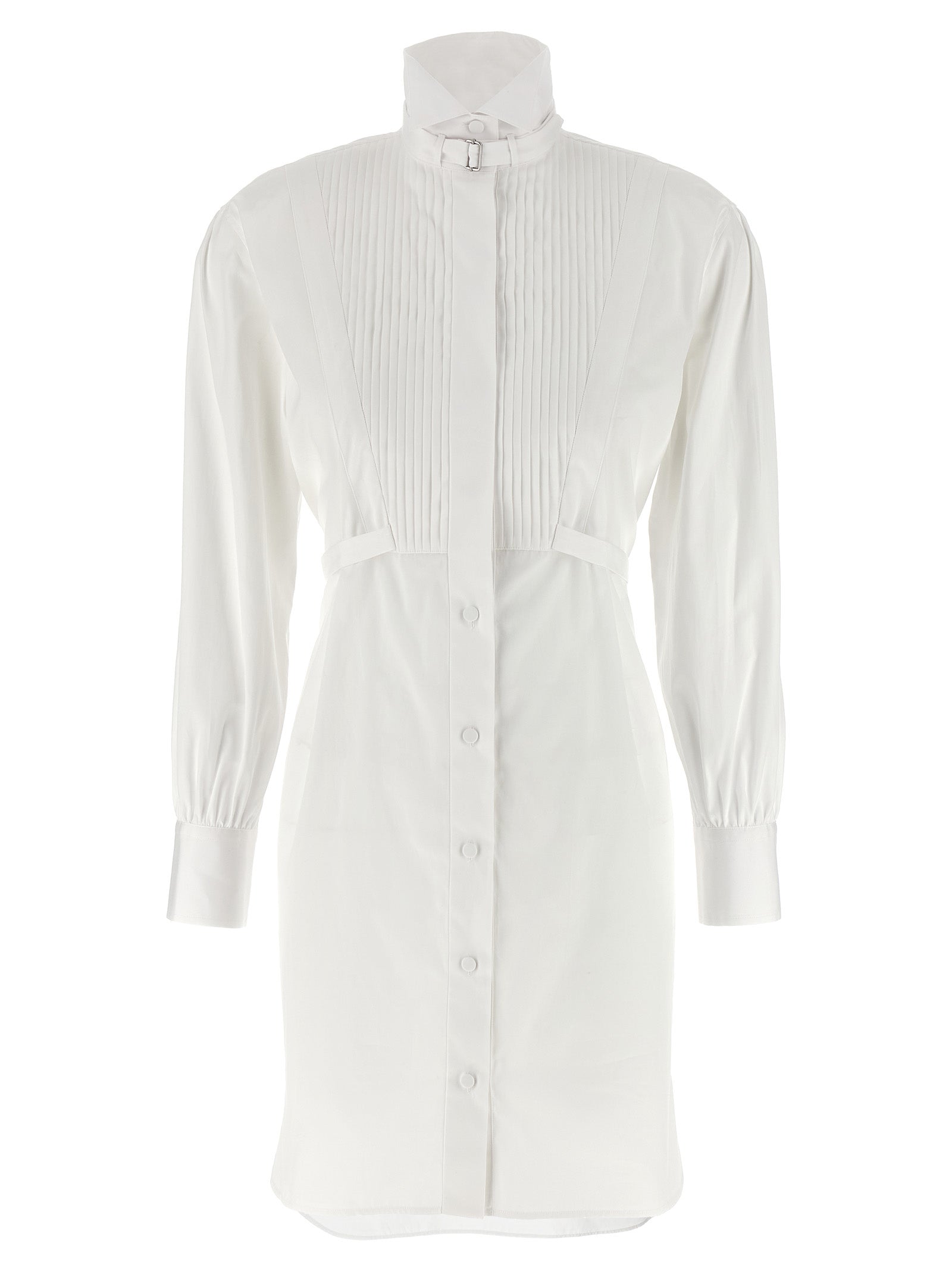 Alexander McQueen White Cotton Chemisier Midi Dress