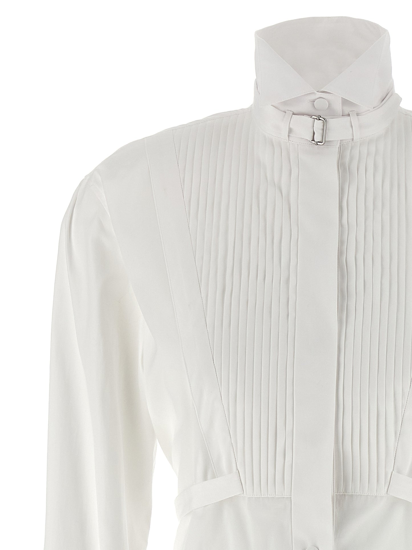 Alexander McQueen White Cotton Chemisier Midi Dress