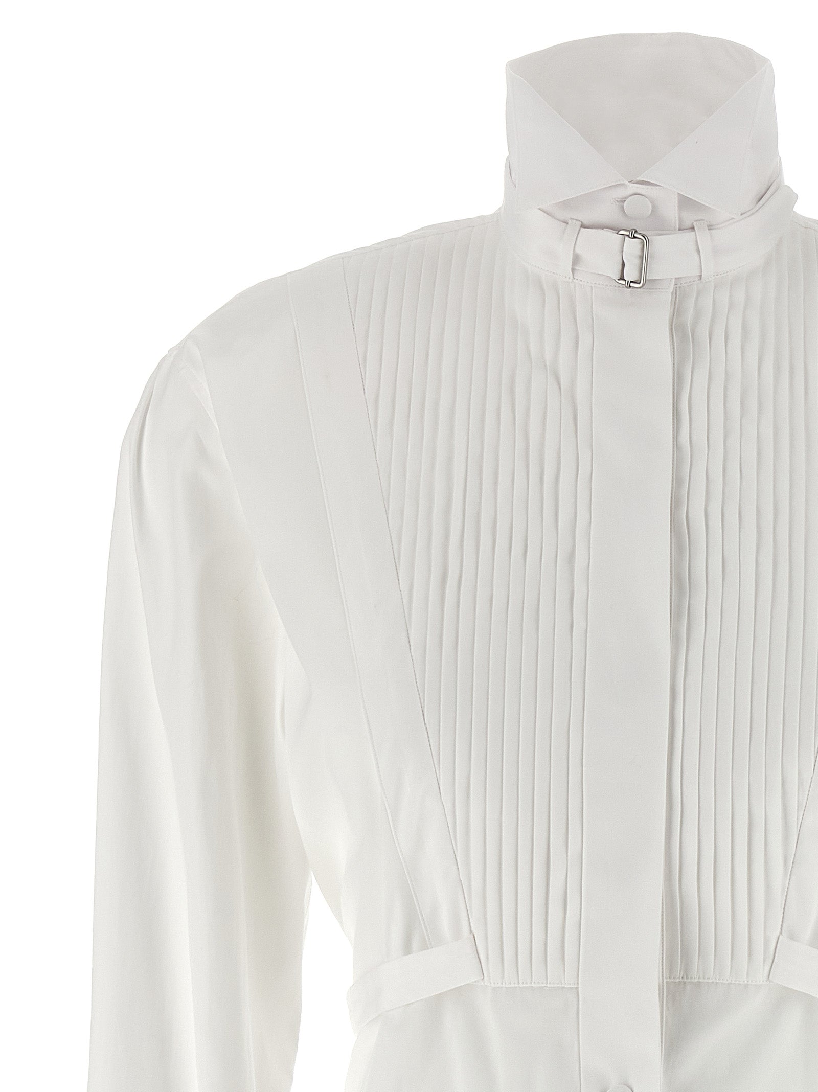Alexander McQueen White Cotton Chemisier Midi Dress