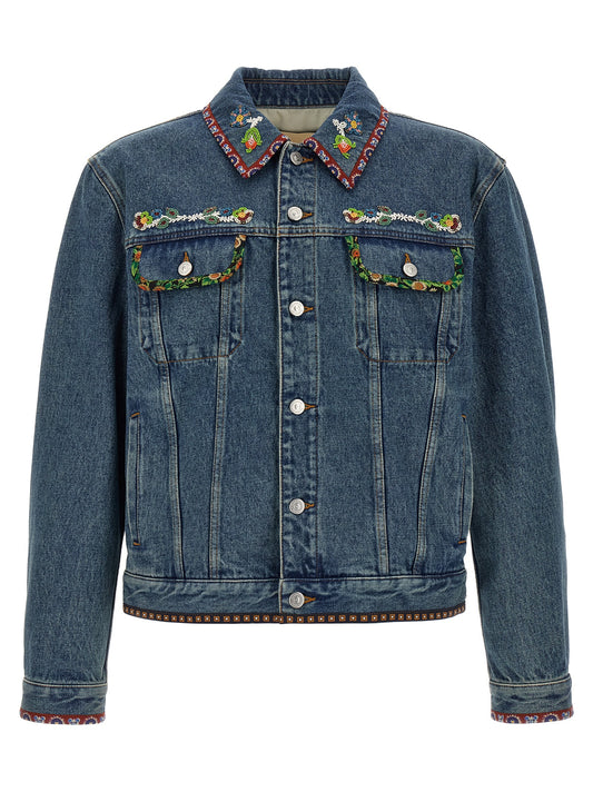 Valentino Garavani Blue Polyamide Denim Jacket