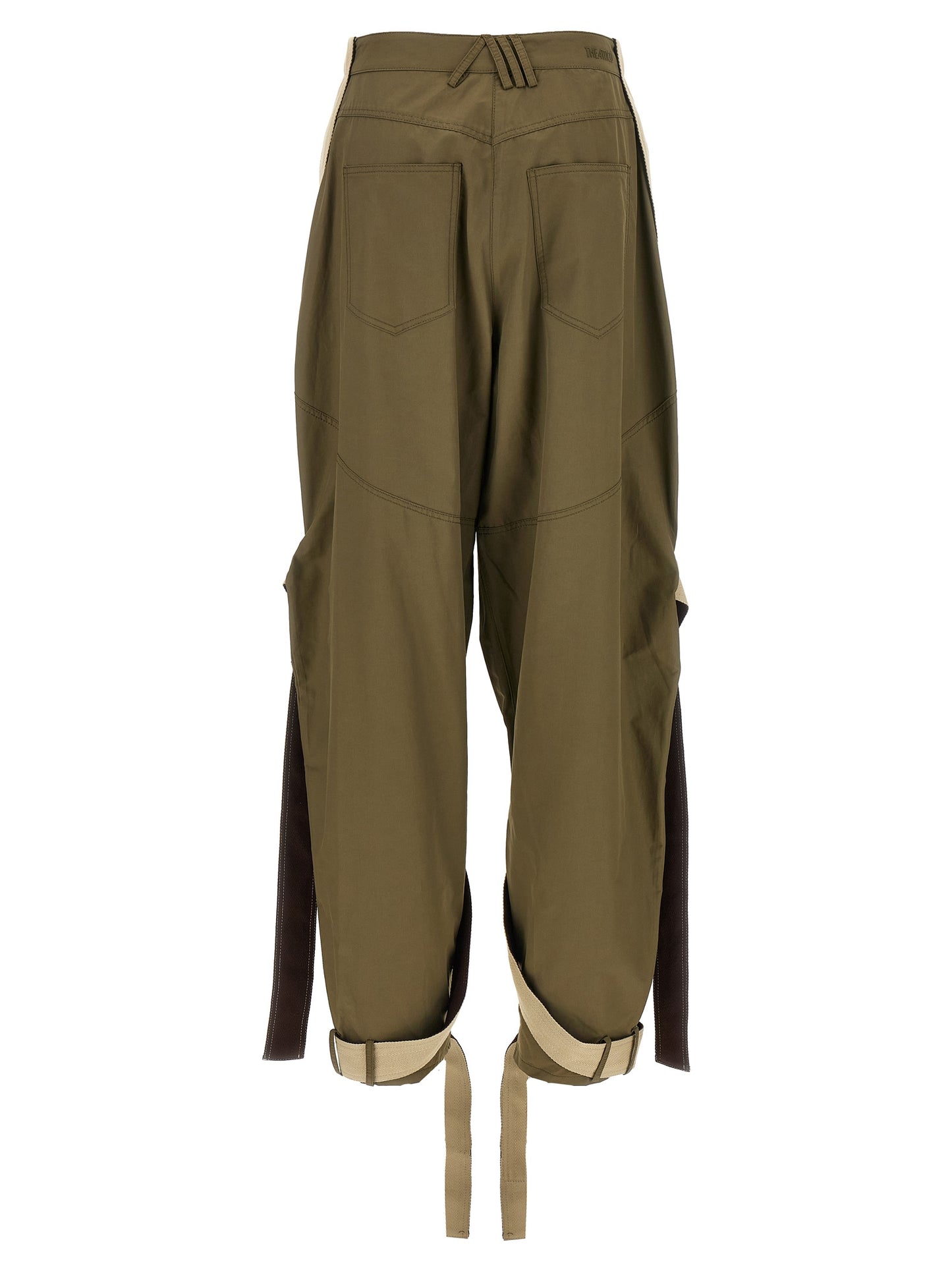 The Attico Bicolor Cotton Cargo Pants in Green