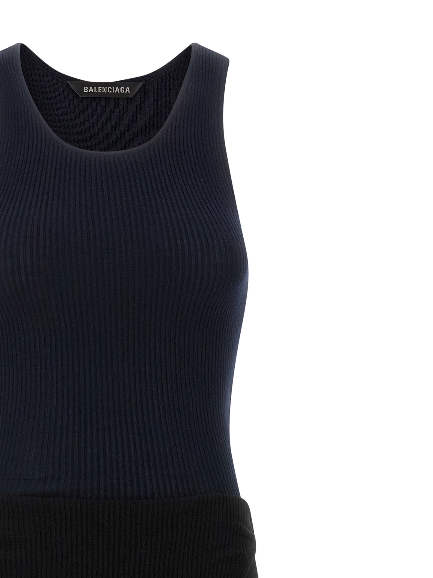 Balenciaga Upside Down Black Cotton Long Dress