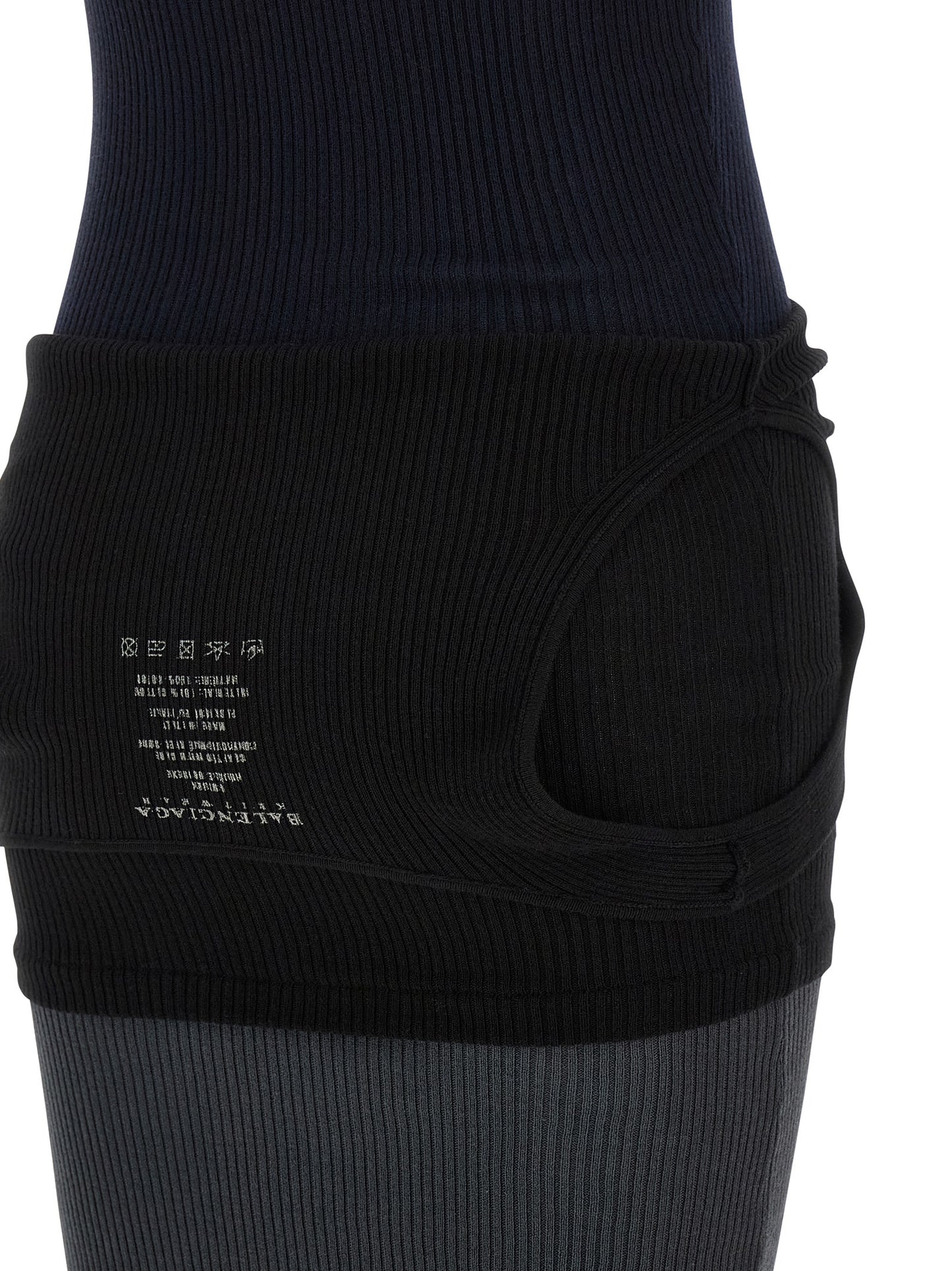 Balenciaga Upside Down Black Cotton Long Dress