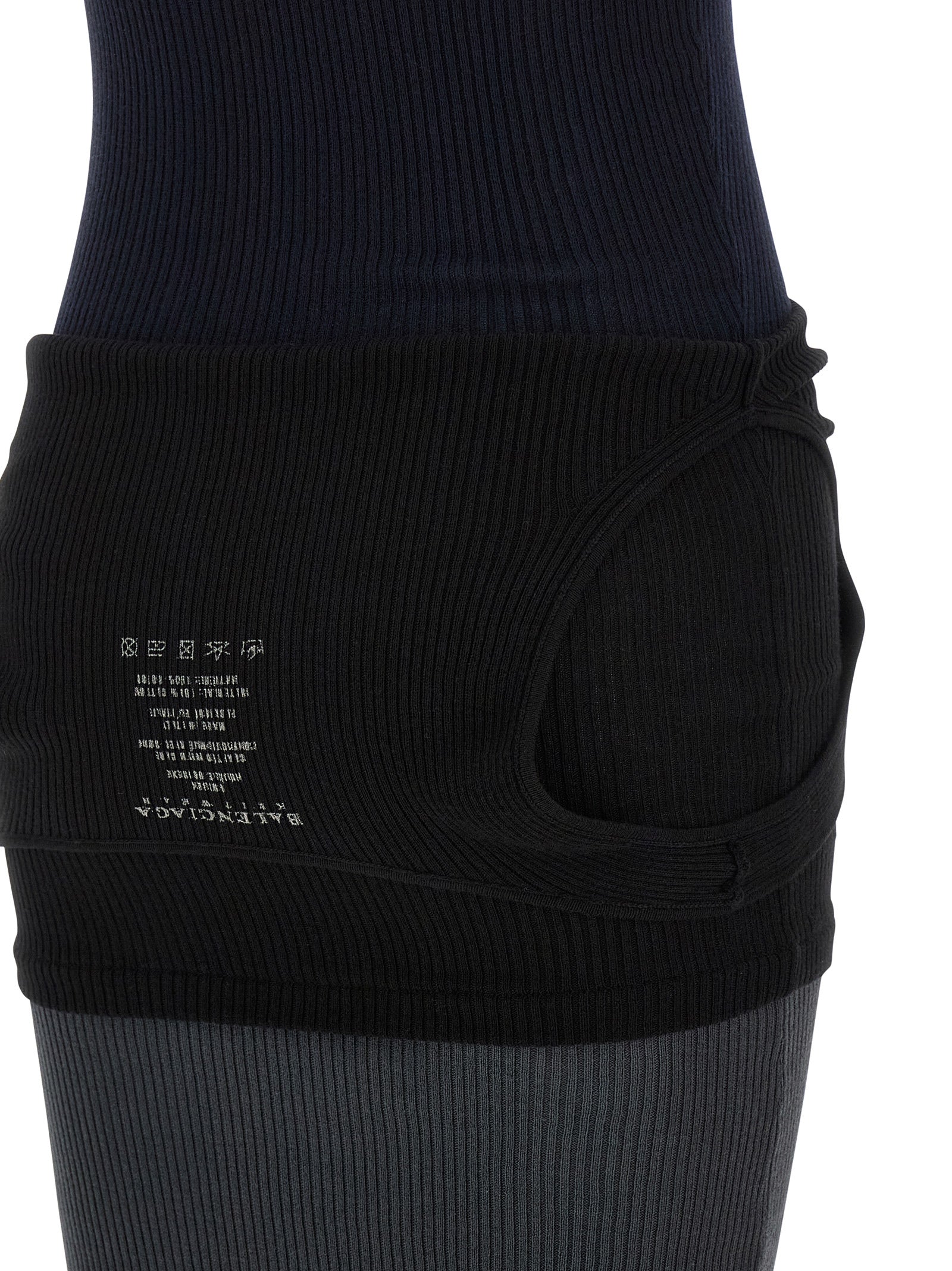 Balenciaga Upside Down Black Cotton Long Dress
