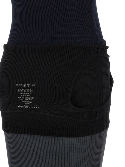 Balenciaga Upside Down Black Cotton Long Dress
