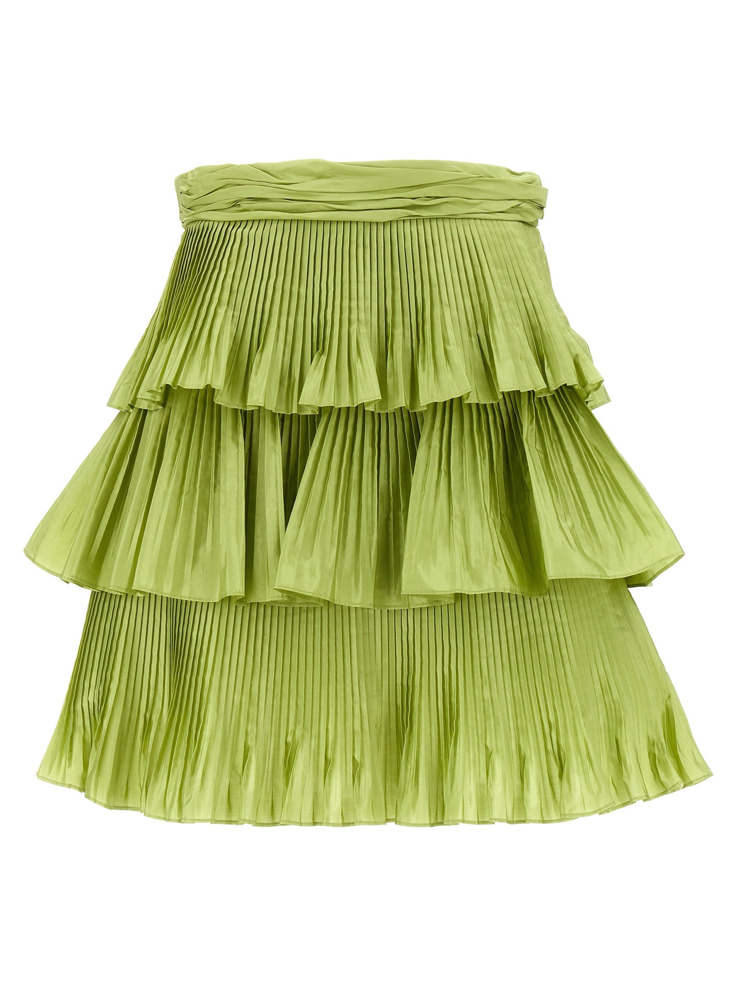 Valentino Garavani Bicolor Silk Long Skirt - Green, IT42