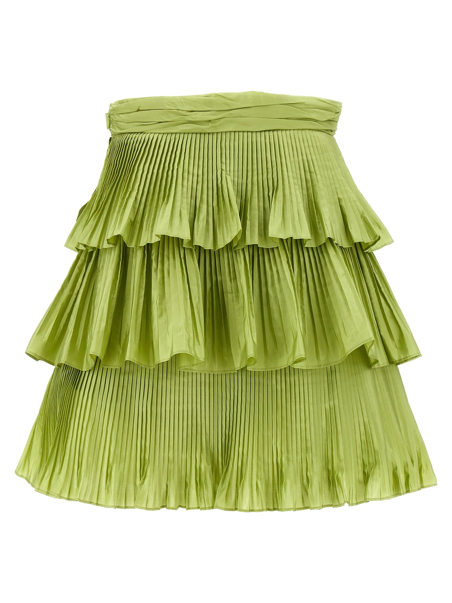 Valentino Garavani Bicolor Silk Long Skirt - Green, IT42