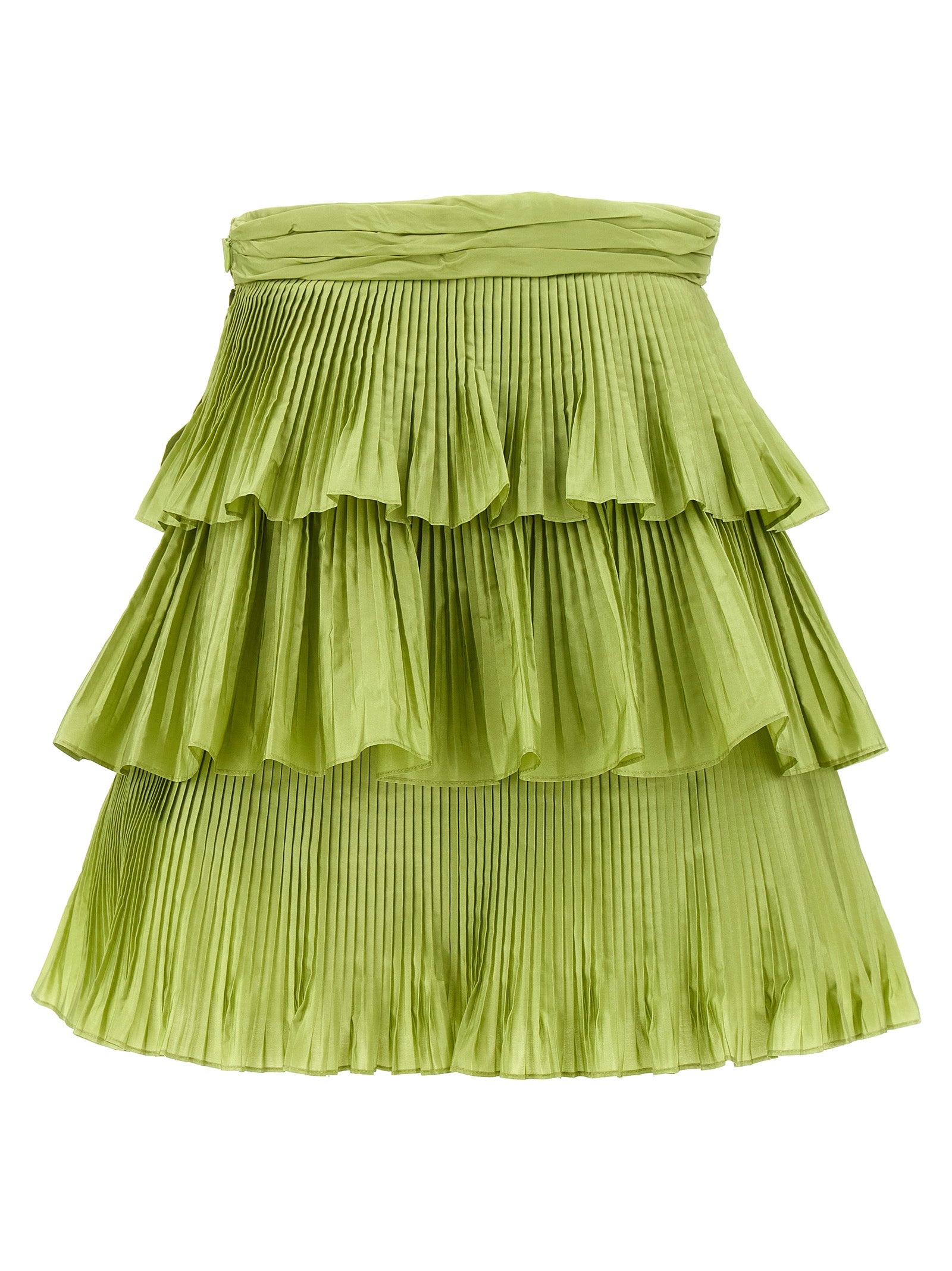 Valentino Garavani Bicolor Silk Long Skirt - Green, IT42