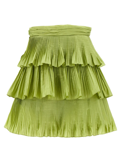 Valentino Garavani Bicolor Silk Long Skirt - Green, IT42