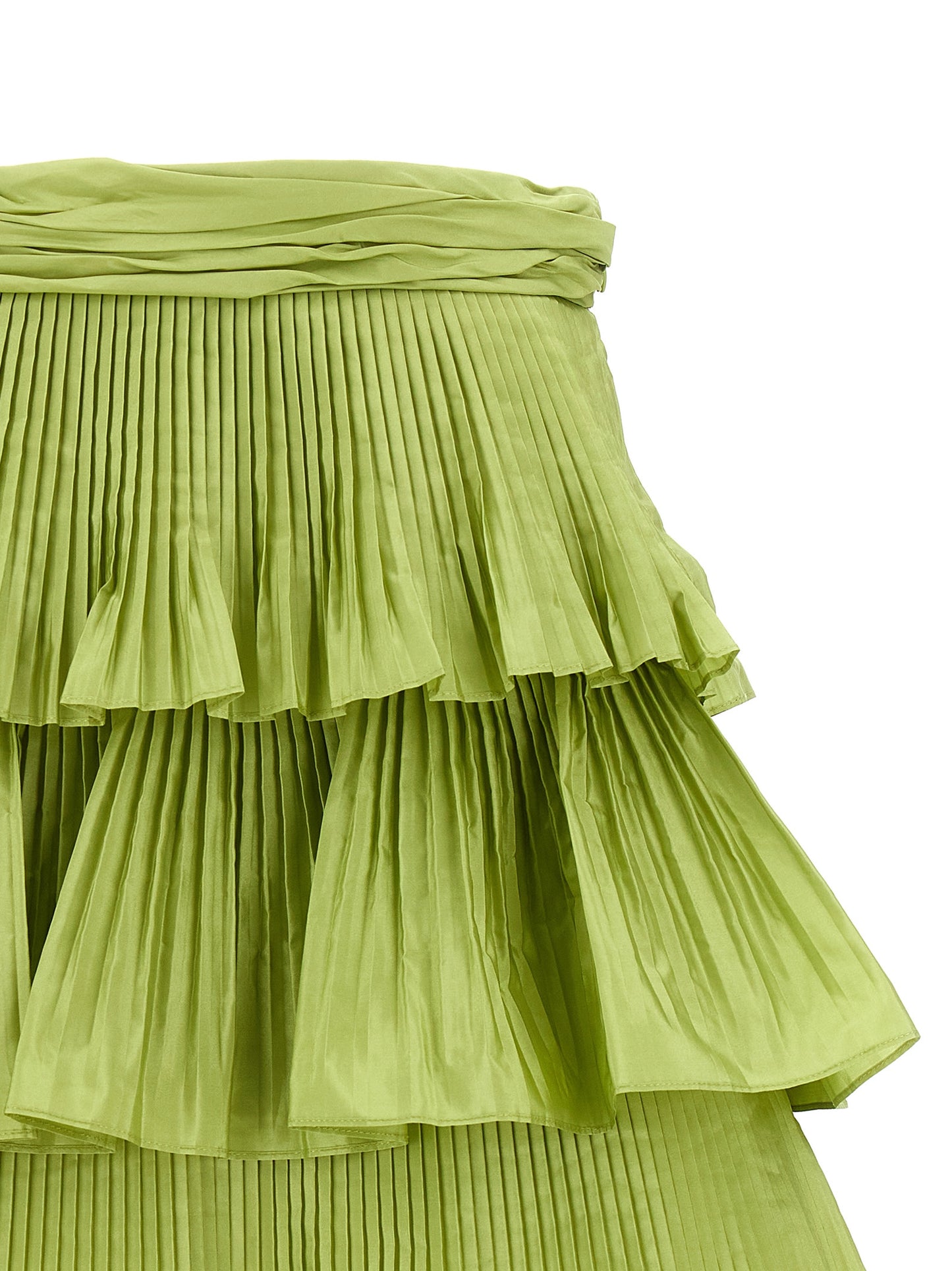 Valentino Garavani Bicolor Silk Long Skirt - Green, IT42