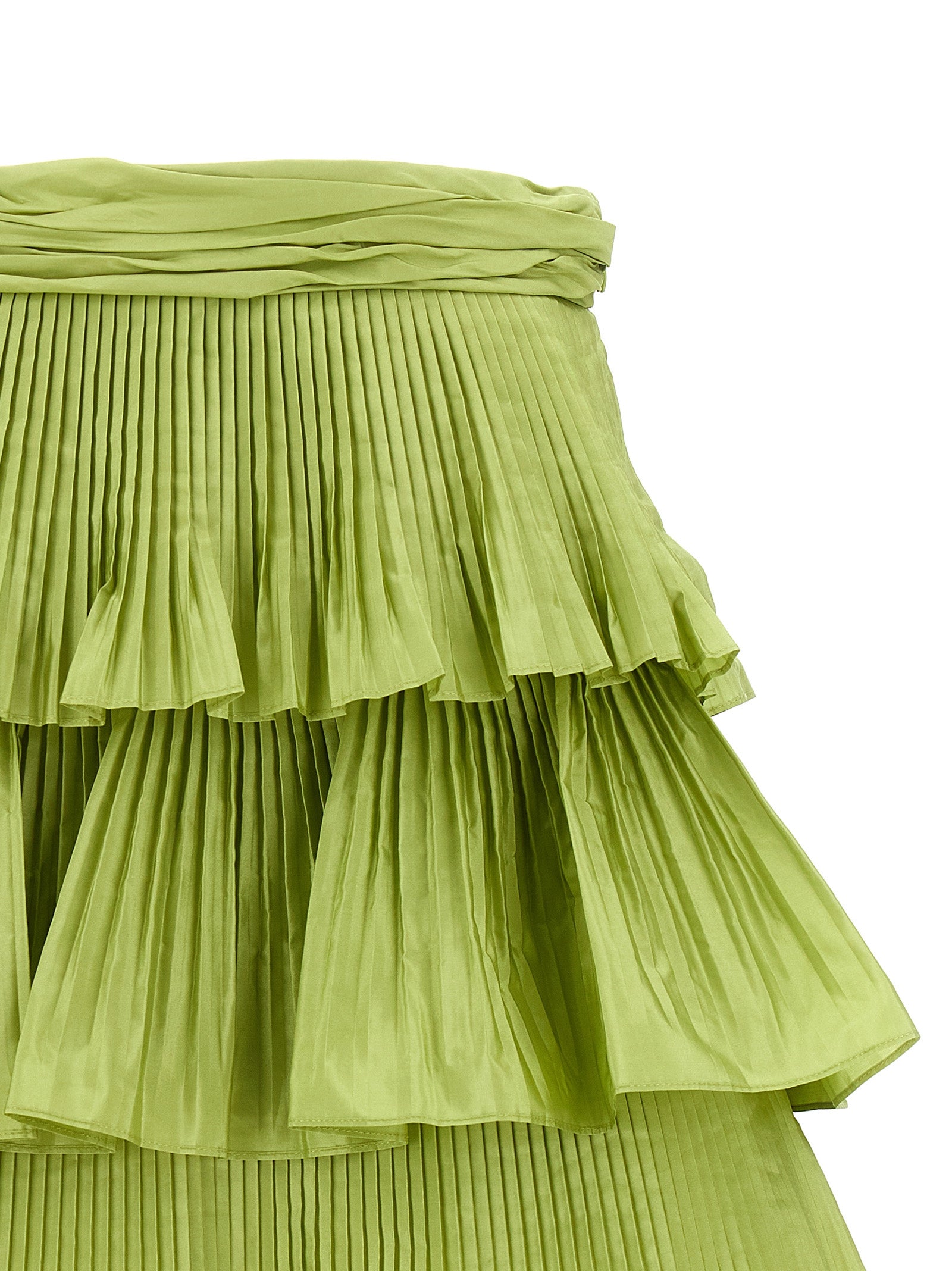 Valentino Garavani Bicolor Silk Long Skirt - Green, IT42