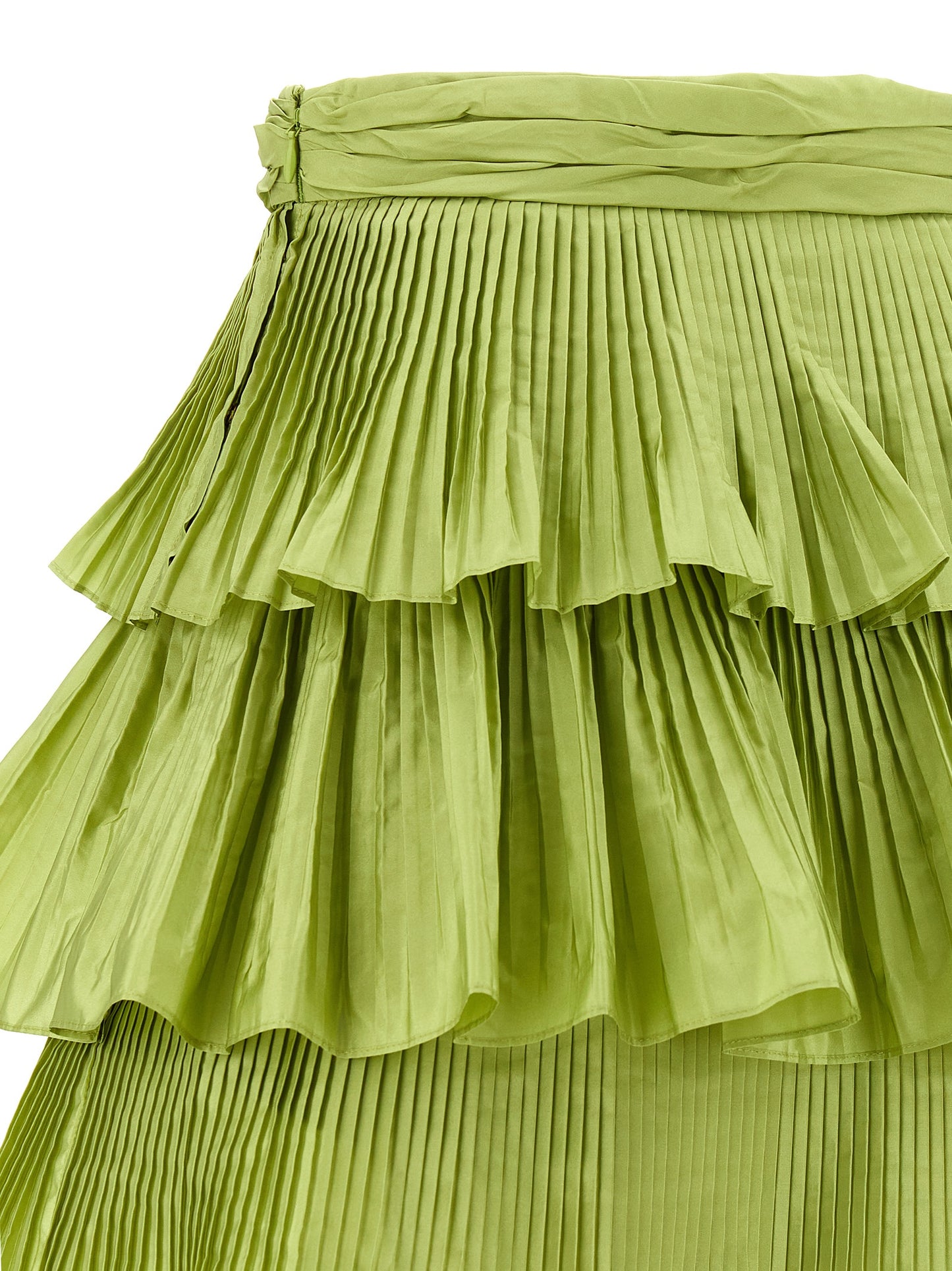 Valentino Garavani Bicolor Silk Long Skirt - Green, IT42