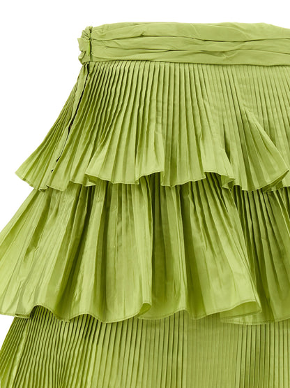 Valentino Garavani Bicolor Silk Long Skirt - Green, IT42