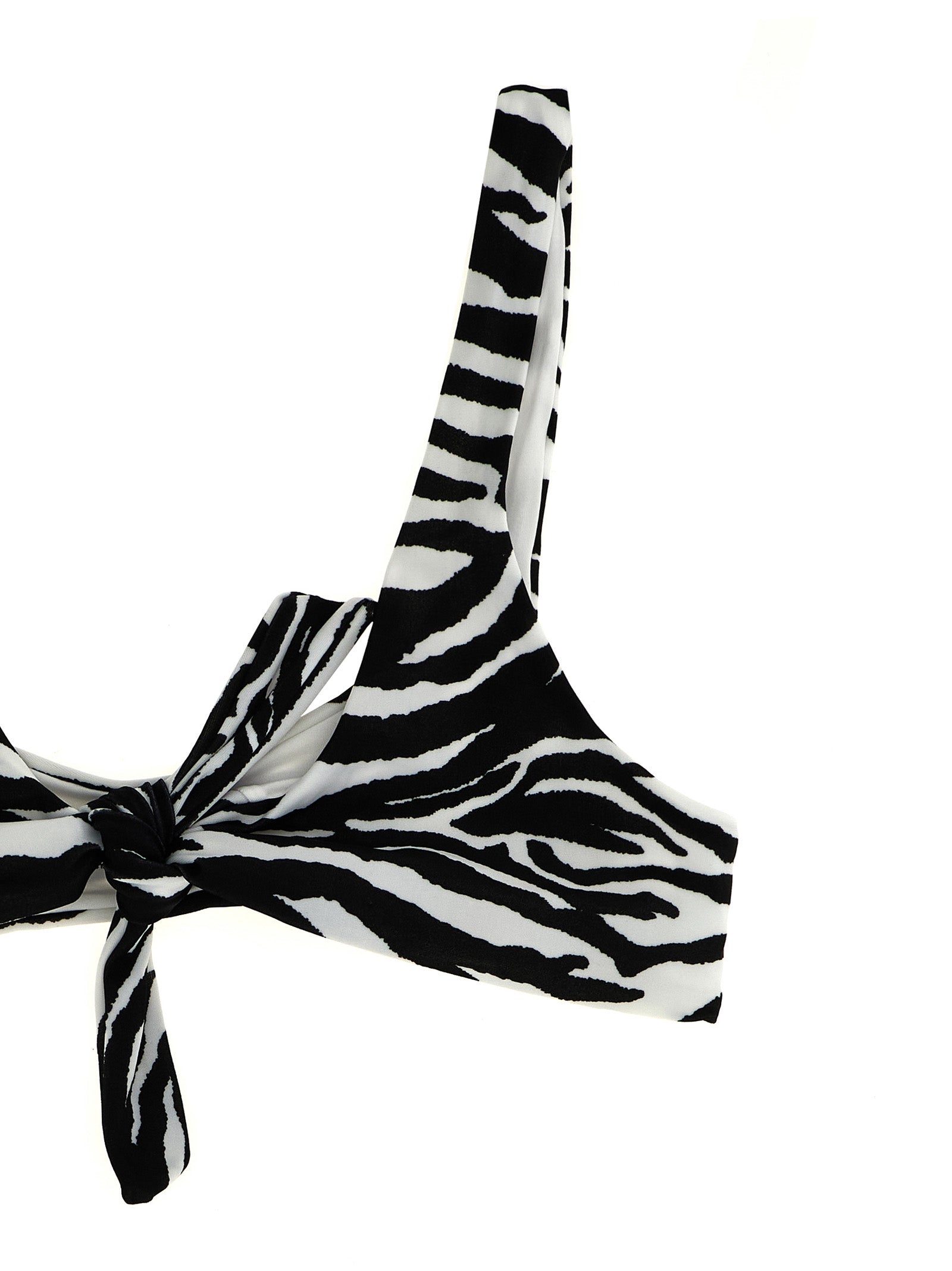The Attico Black & White Zebra Print Bikini