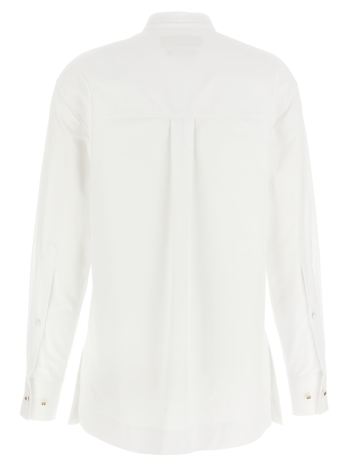 Gucci White Cotton Poplin Blouse with Stripe Collar and Double G Embroidery