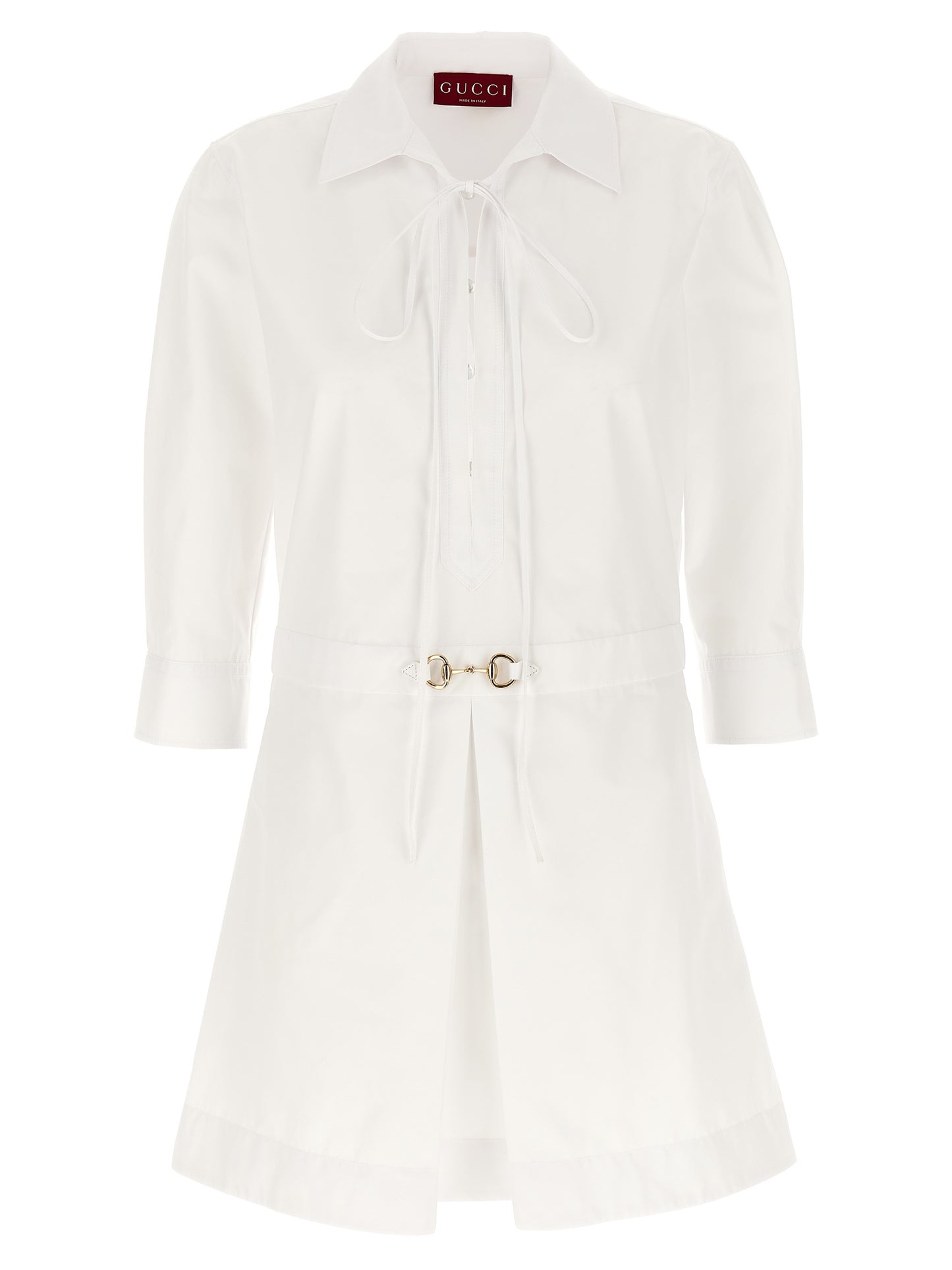 Gucci White Cotton Chemisier Mini Dress