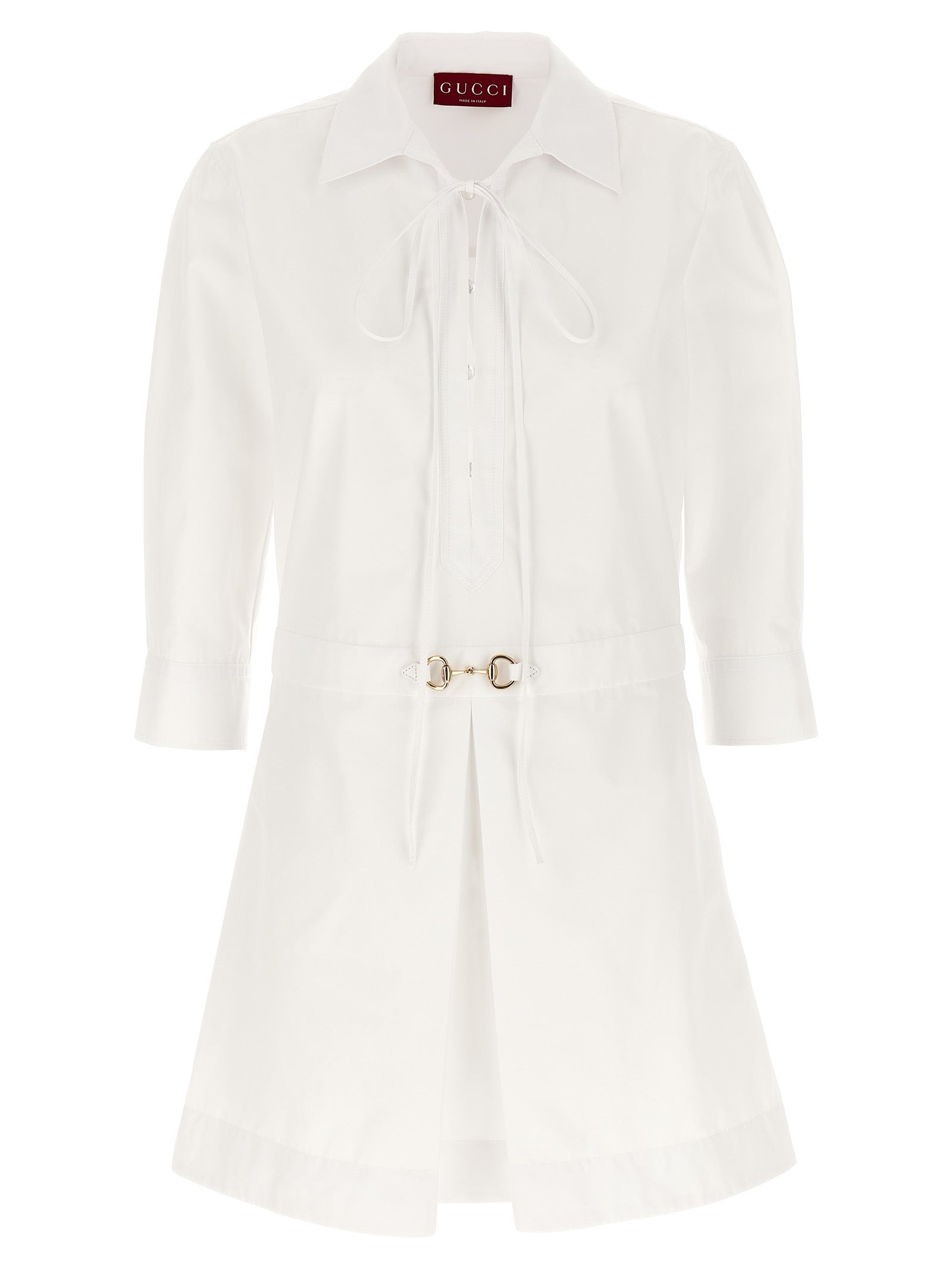 Gucci White Cotton Chemisier Mini Dress