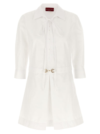 Gucci White Cotton Chemisier Mini Dress
