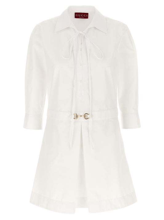 Gucci White Cotton Chemisier Mini Dress