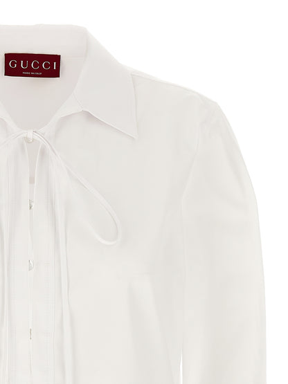 Gucci White Cotton Chemisier Mini Dress