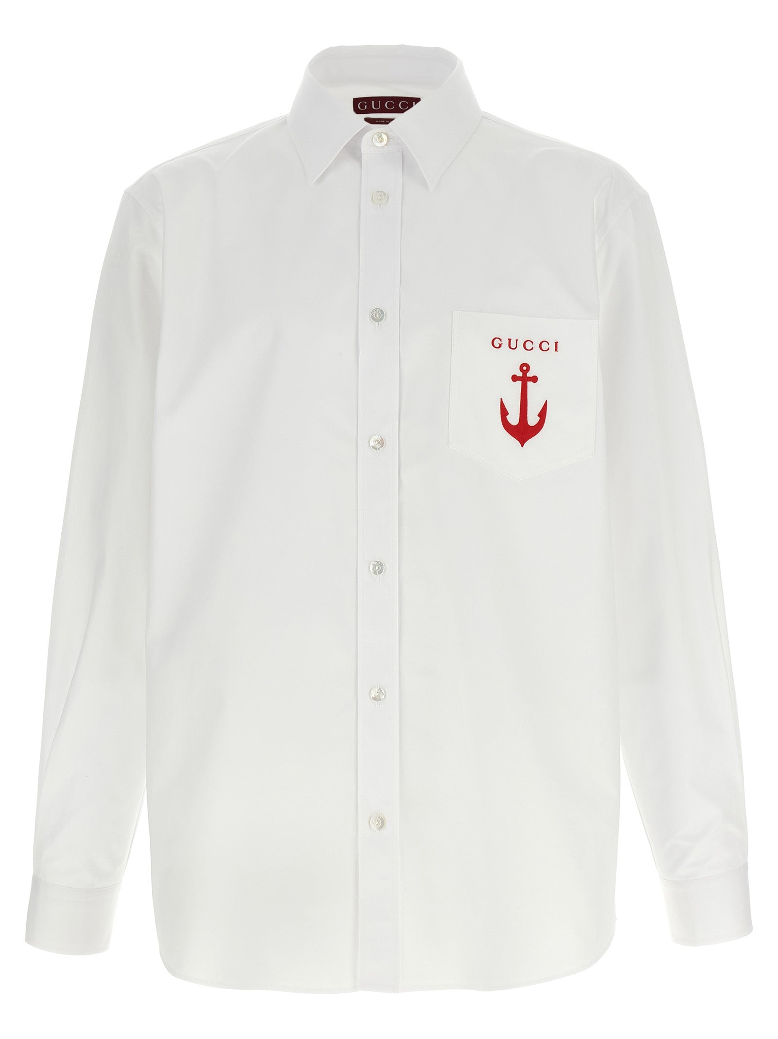 Gucci White Cotton Poplin Shirt