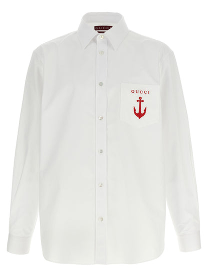Gucci White Cotton Poplin Shirt