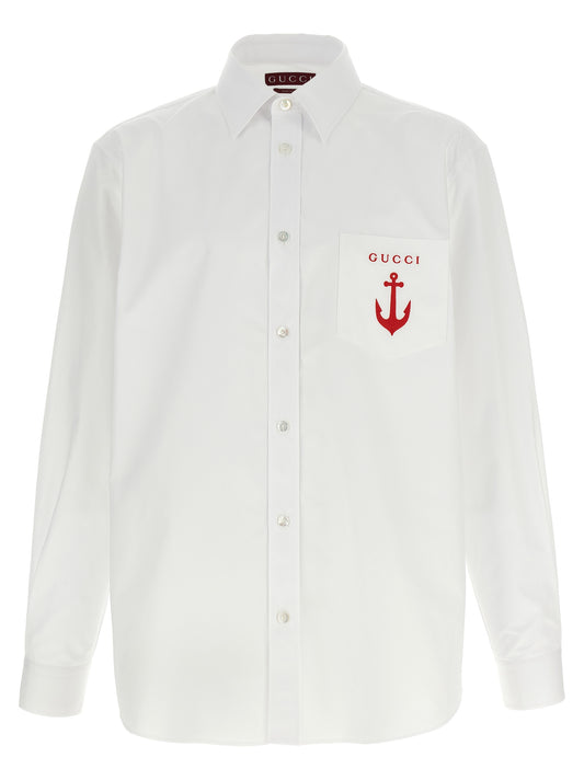 Gucci White Cotton Poplin Shirt