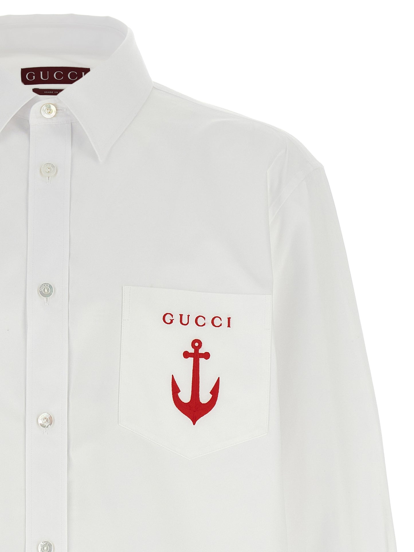 Gucci White Cotton Poplin Shirt